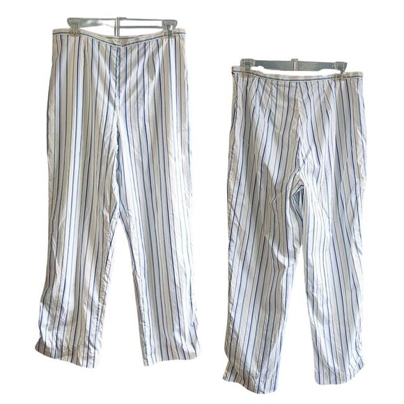 346 BROOKS BROTHERS High Rise Cotton Striped Ankle Pants Size 8 - Picture 1 of 7